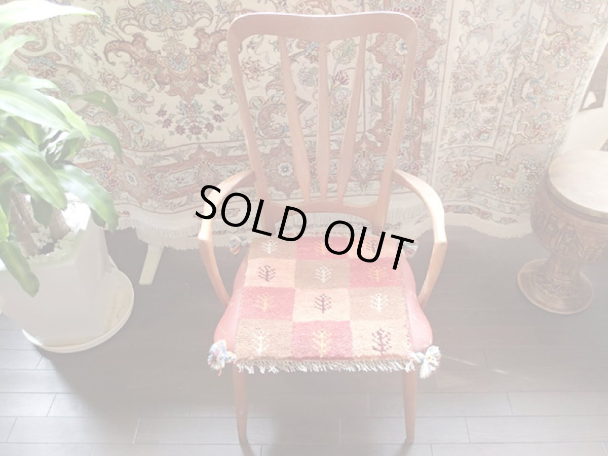 画像3: 手織りペルシャミニギャッベE84座布団サイズ36×37ハンドメイドラグ (3)