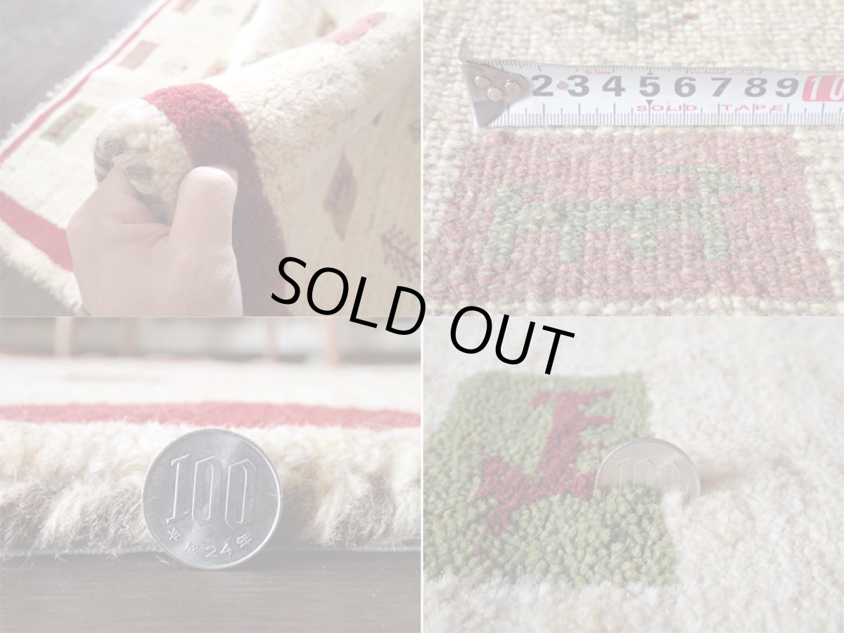 画像5: 手織りペルシャギャッベE87アクセントラグサイズ118×80ハンドメイドラグ (5)