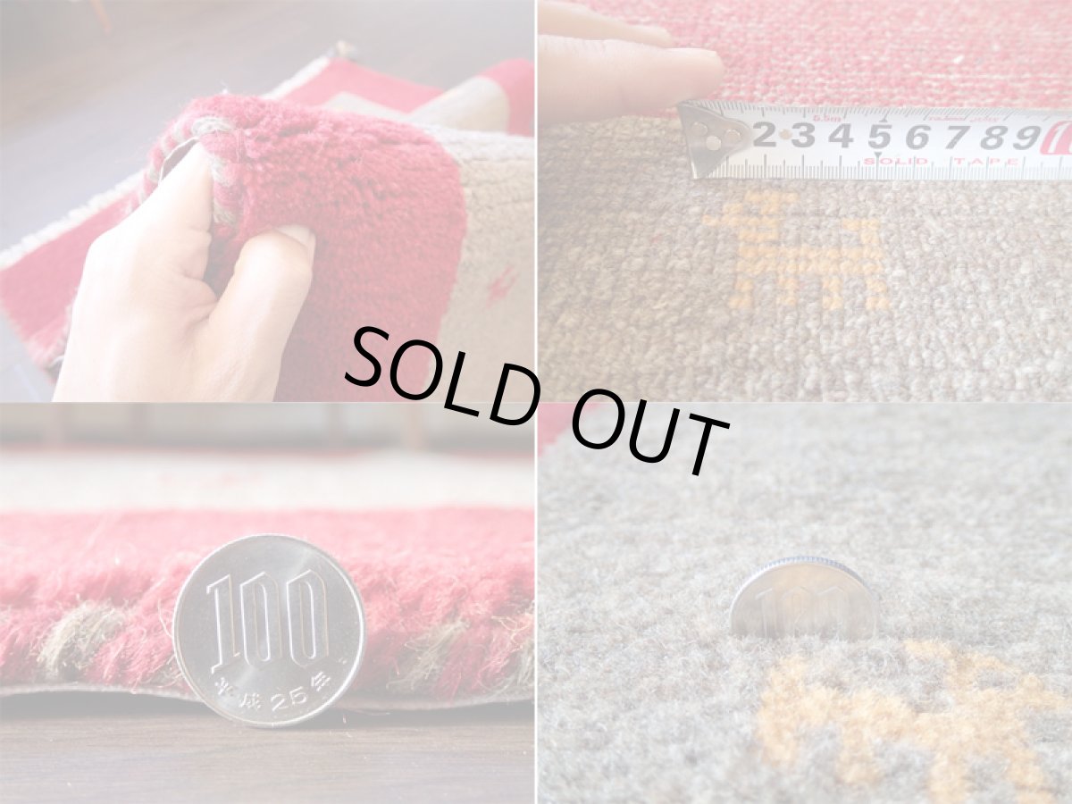 画像5: 手織りペルシャギャッベE90アクセントラグサイズ122×81ハンドメイドラグ (5)