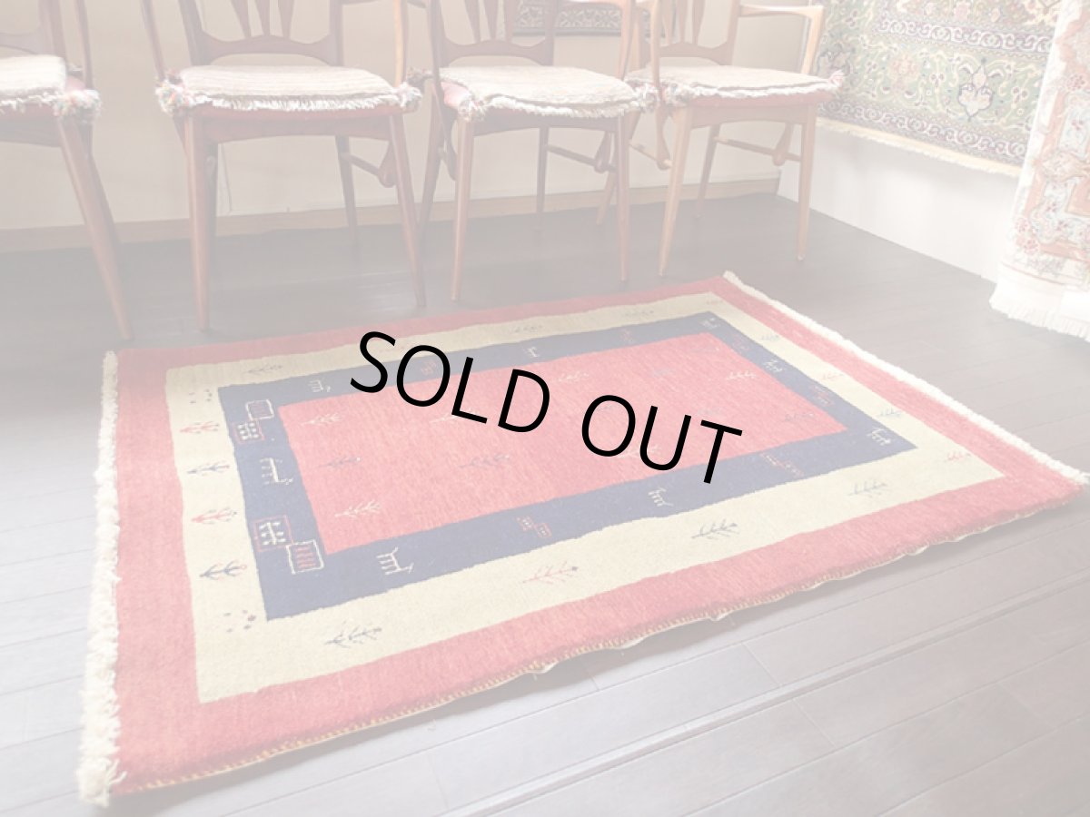 画像3: 新品 手織りペルシャギャッベ_アクセントラグサイズ140×100ハンドメイドラグ (3)