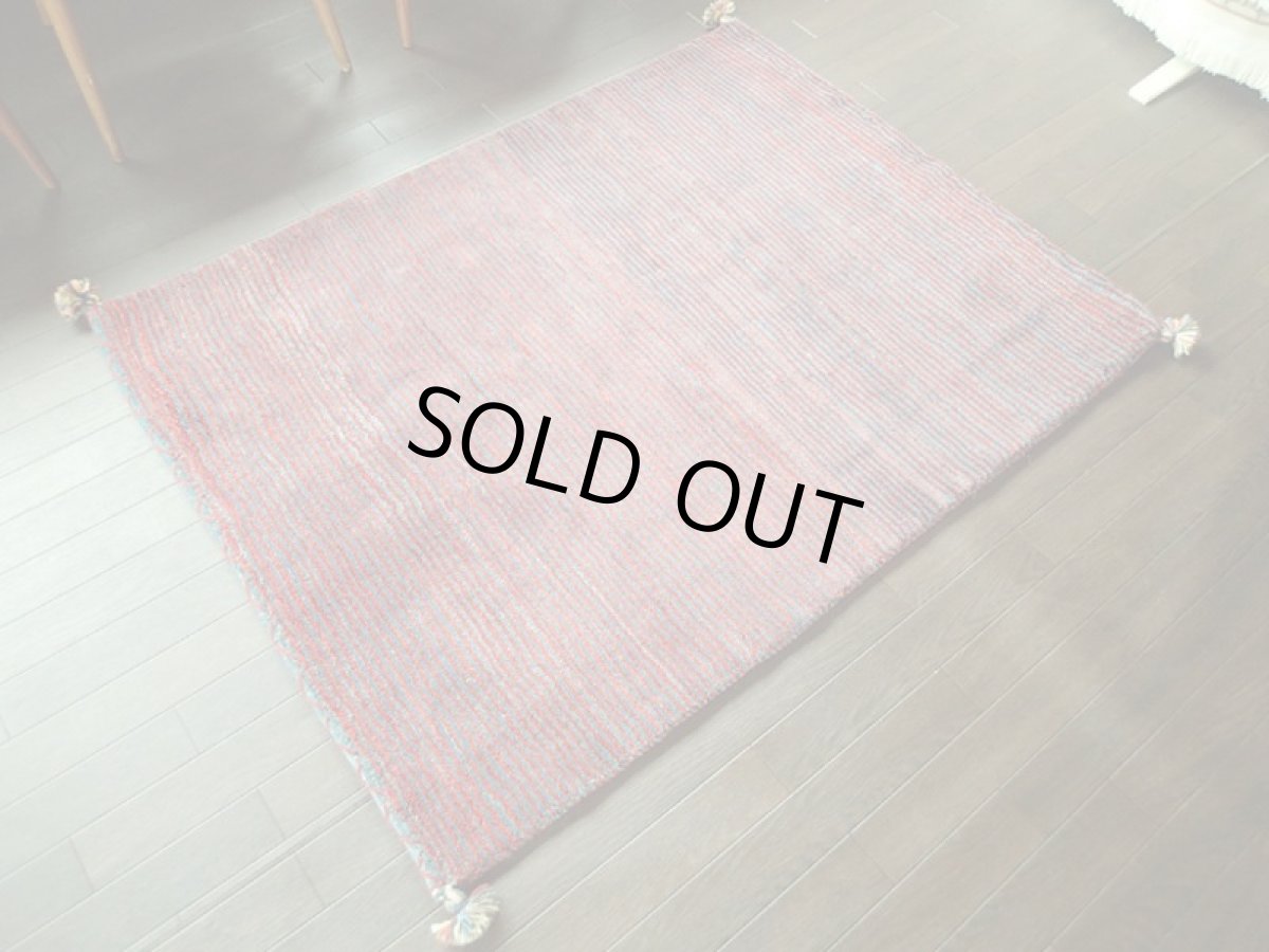 画像2: 手織りペルシャギャッベE91アクセントラグサイズ139×109ハンドメイドラグ (2)