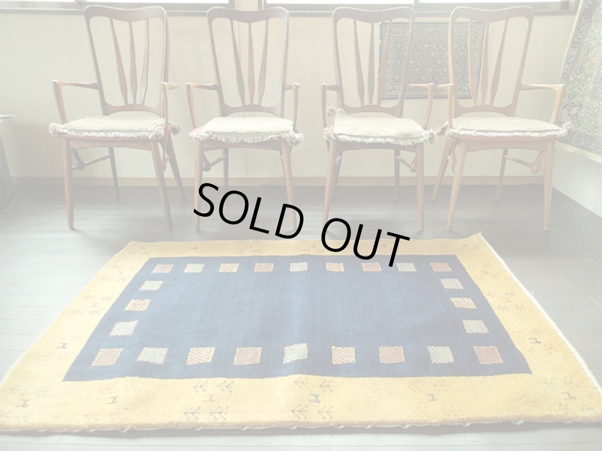 画像3: 手織りペルシャギャッベB1150センターラグサイズ153×101ハンドメイドラグ (3)