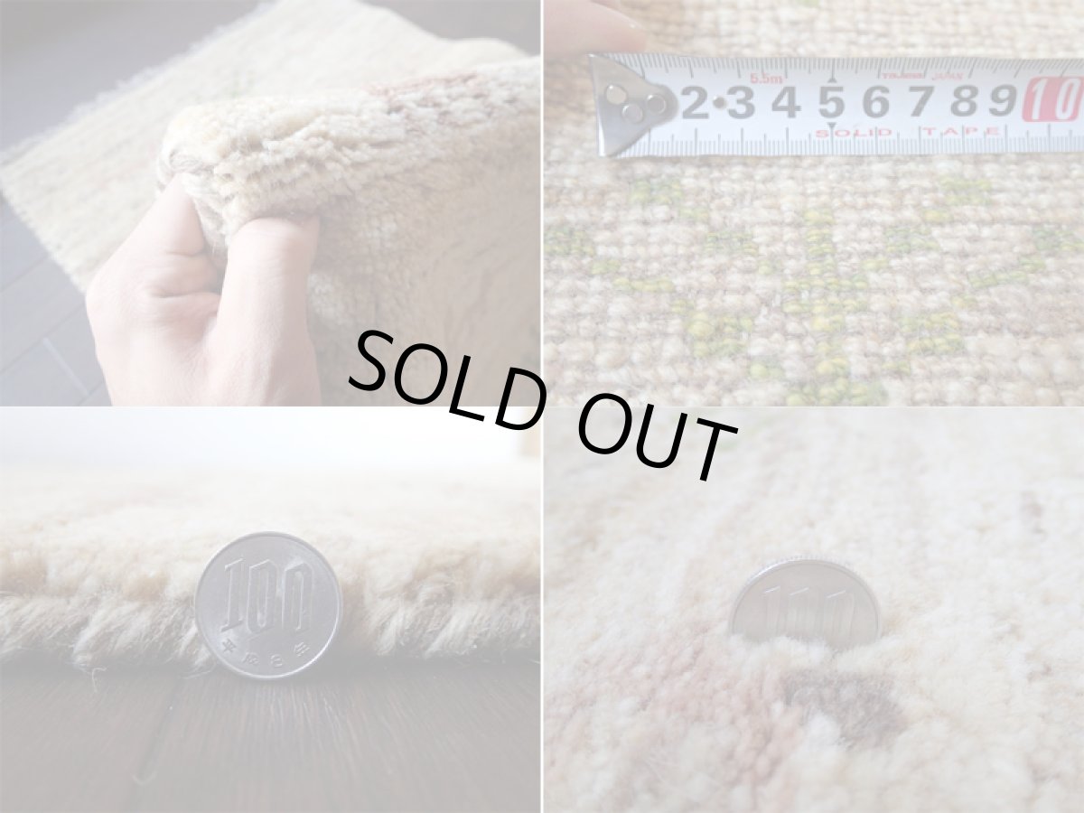 画像5: 手織りペルシャギャッベE94玄関マットサイズ97x60ハンドメイドラグ (5)