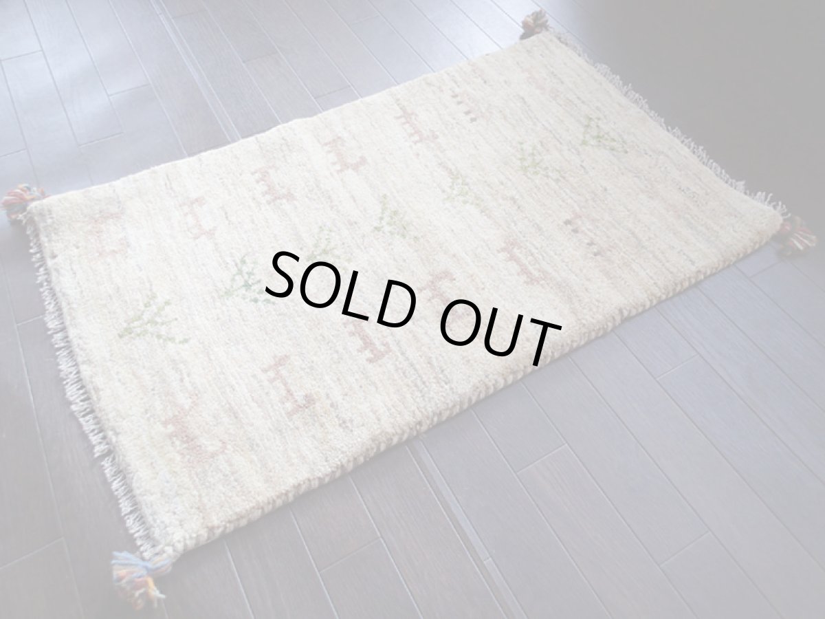 画像2: 手織りペルシャギャッベE94玄関マットサイズ97x60ハンドメイドラグ (2)