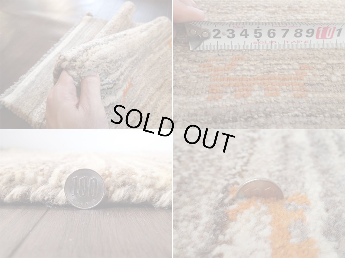 画像5: 手織りペルシャギャッベE95玄関マットサイズ90x61ハンドメイドラグ (5)