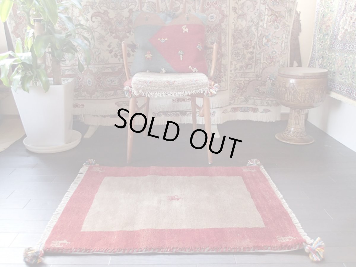 画像3: 手織りペルシャギャッベE97玄関マットサイズ89x63ハンドメイドラグ (3)