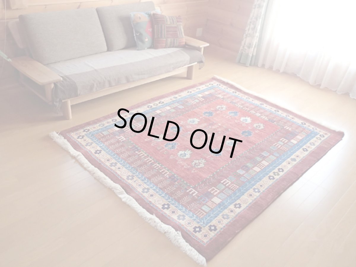 画像3: 手織りペルシャギャッベC67センターラグサイズ195×155ハンドメイドラグ (3)