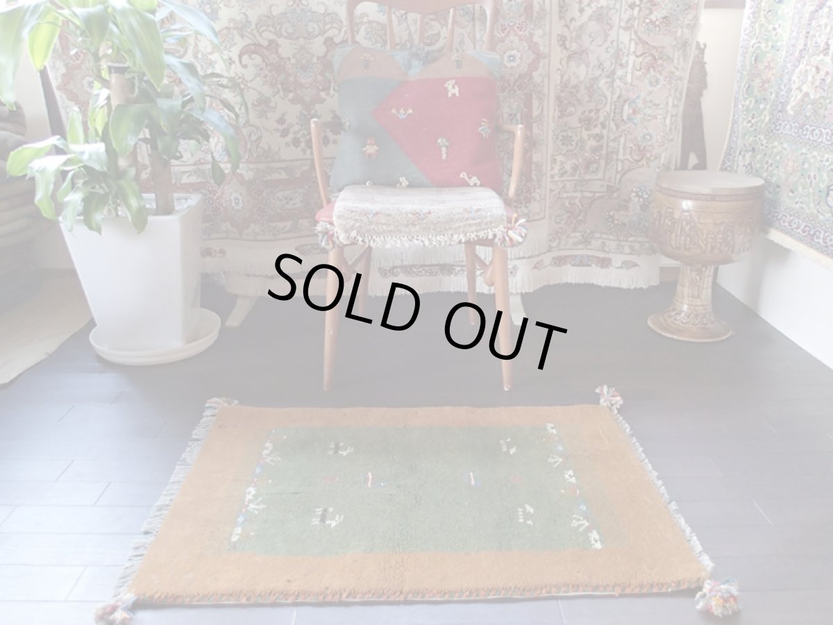 画像3: 手織りペルシャギャッベE102玄関マットサイズ91x57ハンドメイドラグ (3)