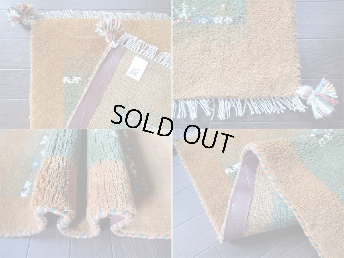 画像4: 手織りペルシャギャッベE102玄関マットサイズ91x57ハンドメイドラグ (4)