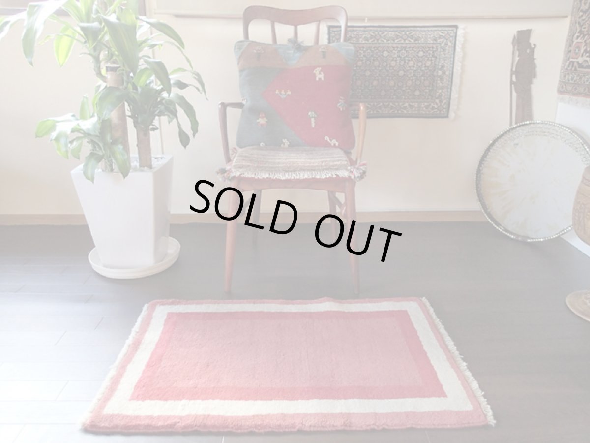 画像3: 手織りペルシャギャッベC64玄関マットサイズ90x60ハンドメイドラグ (3)