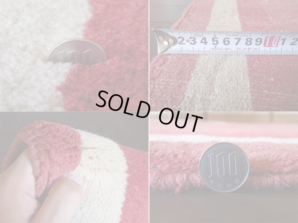 画像5: 手織りペルシャギャッベC64玄関マットサイズ90x60ハンドメイドラグ (5)