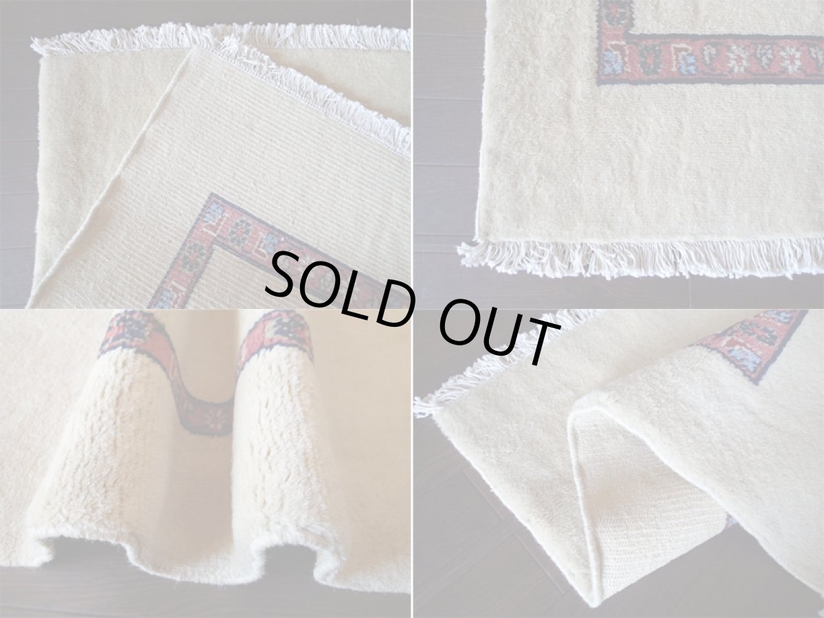 画像4: 手織りペルシャギャッベC60玄関マットサイズ82x64ハンドメイドラグ (4)