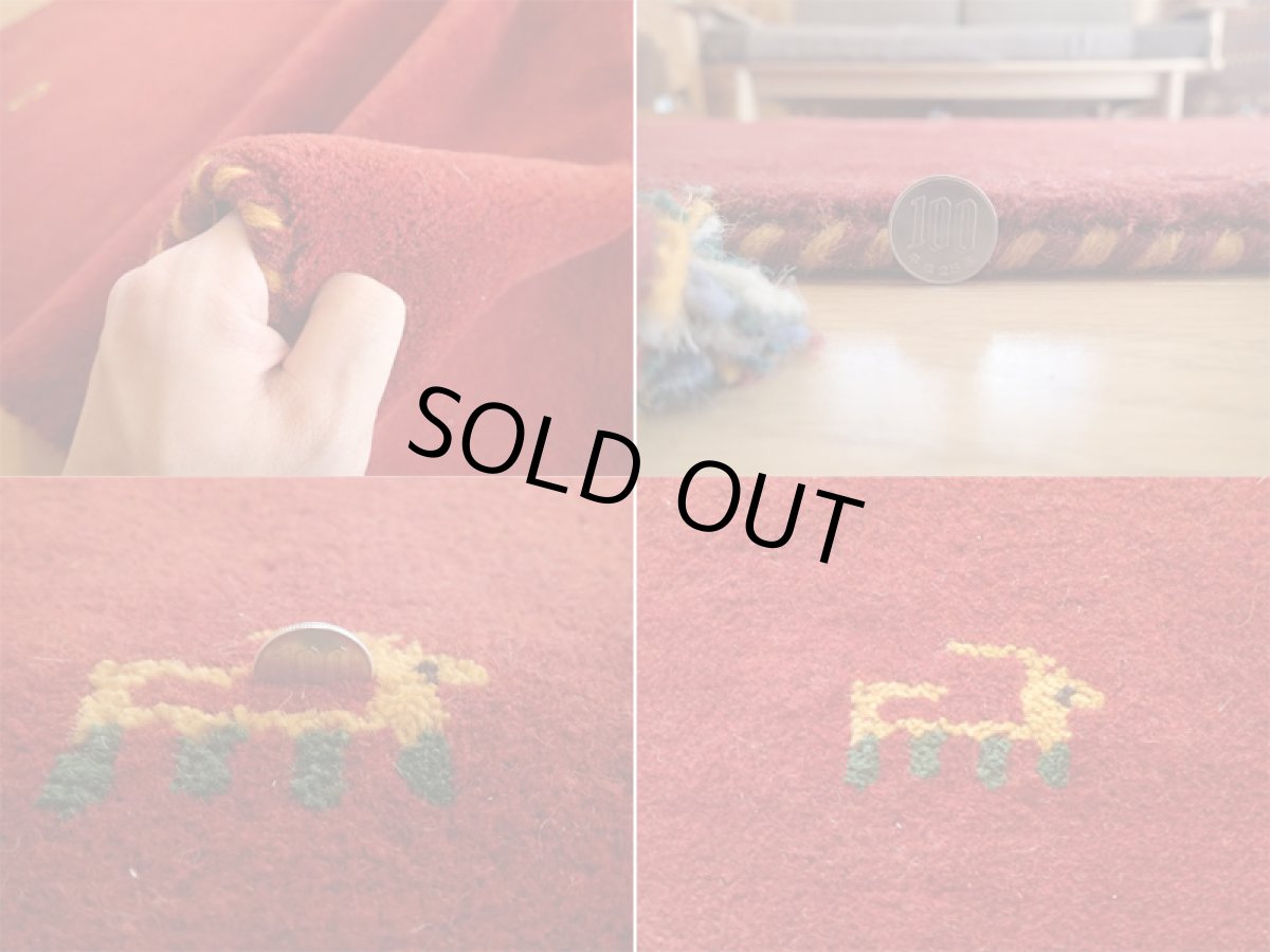 画像5: 手織りペルシャギャッベF7リビングラグサイズ206×151ハンドメイドラグ (5)