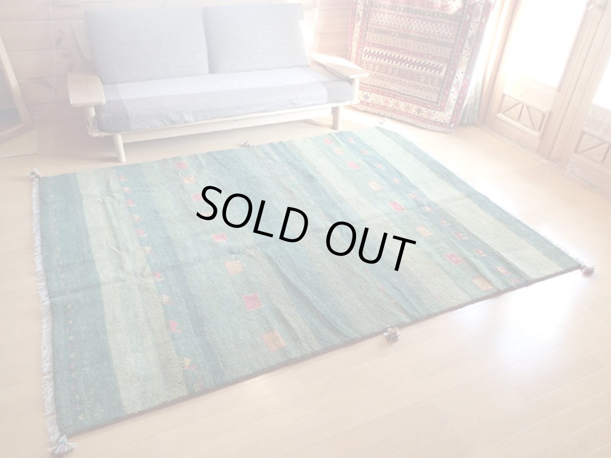 画像2: 手織りペルシャギャッベF15リビングラグサイズ240×180ハンドメイドラグ (2)