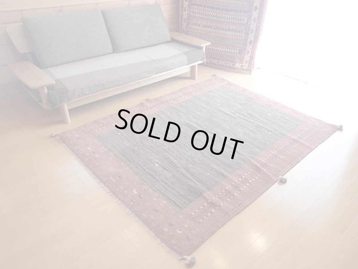 画像2: 手織りペルシャギャッベF24リビングラグサイズ196×152ハンドメイドラグ (2)