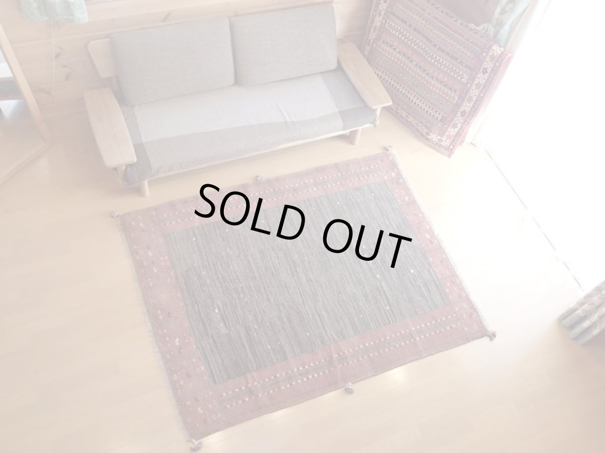 画像3: 手織りペルシャギャッベF24リビングラグサイズ196×152ハンドメイドラグ (3)