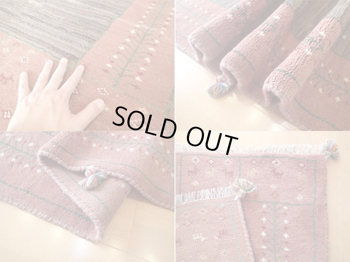 画像4: 手織りペルシャギャッベF24リビングラグサイズ196×152ハンドメイドラグ (4)