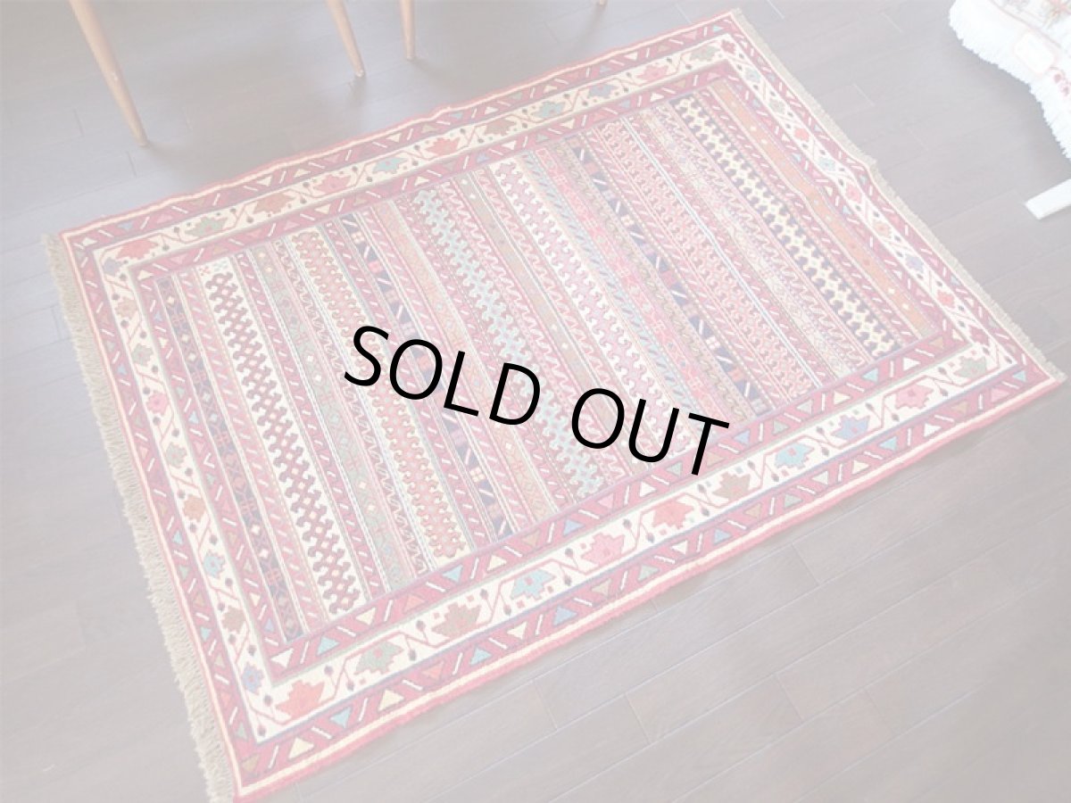 画像2: 手織りペルシャキリムF129センターラグサイズ146×105ハンドメイドラグ (2)