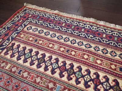画像3: 手織りペルシャキリムF103玄関マットサイズ97×80ハンドメイドラグ