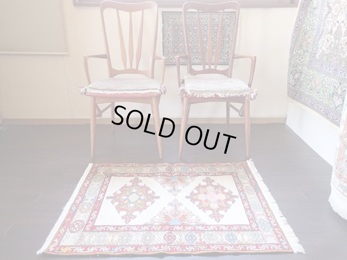 画像3: 手織りペルシャキリムF116玄関マットサイズ96×71ハンドメイドラグ (3)