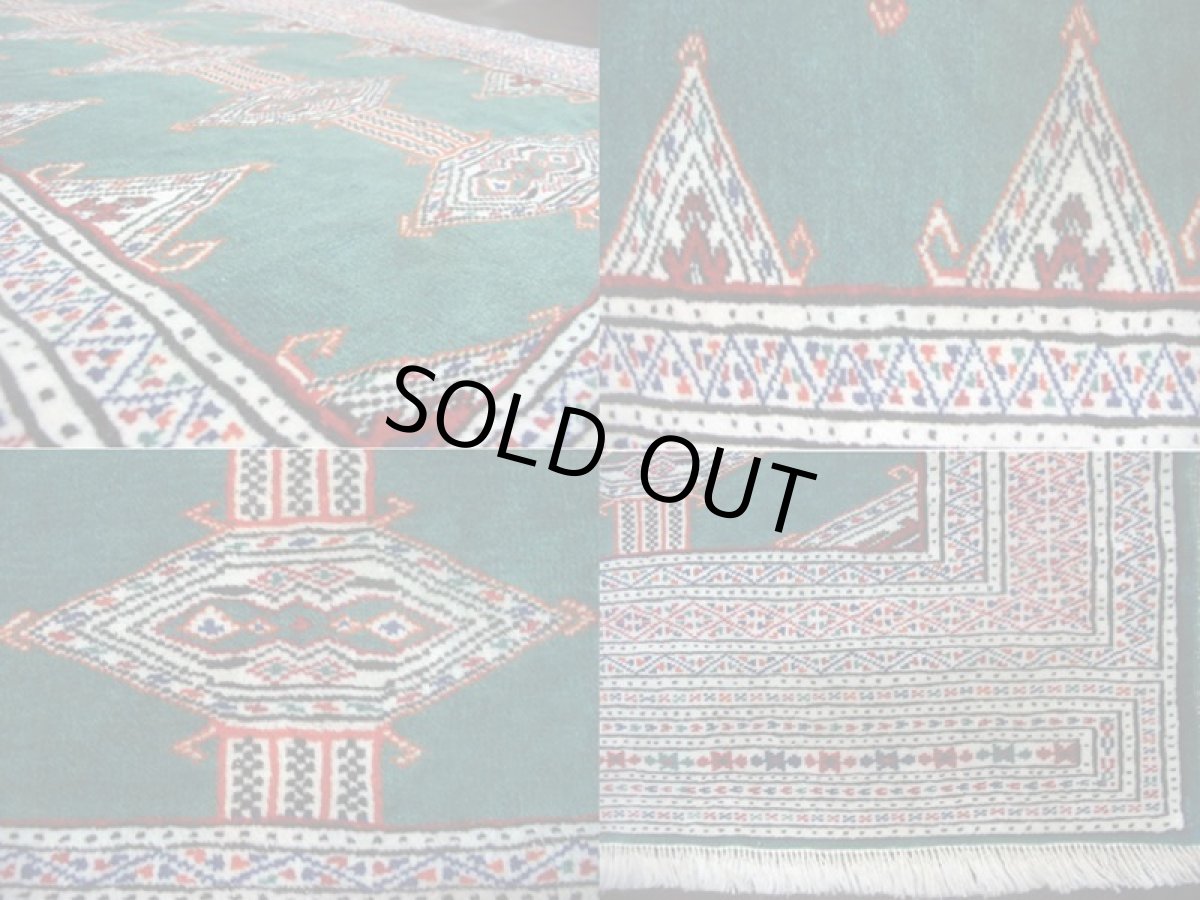 画像4: トルクメン ペルシャ 絨毯 アクセント サイズ 125 × 88 E34 トライバル ラグ 天然 ウール じゅうたん 敷物 マット カーペット (4)