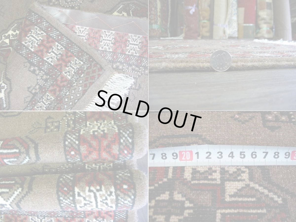 画像5: 新品 トルクメン ペルシャ 絨毯 アクセント サイズ 128 × 79 203 トライバル ラグ 天然 ウール 敷物 マット カーペット 赤 茶 (5)