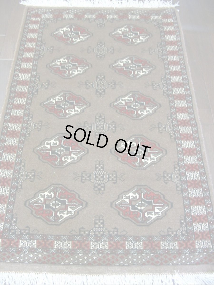 画像2: 新品 トルクメン ペルシャ 絨毯 アクセント サイズ 128 × 79 203 トライバル ラグ 天然 ウール 敷物 マット カーペット 赤 茶 (2)