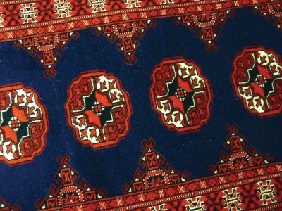画像2: トルクメン ペルシャ 絨毯 アクセント サイズ 125 × 78 202 トライバル ラグ 天然 ウール 敷物 マット カーペット 赤 ネイビー