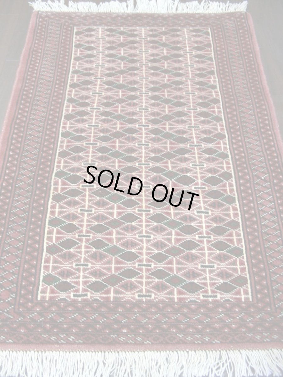 画像2: 新品 トルクメン ペルシャ 絨毯 アクセント サイズ 121 × 80 207 トライバル ラグ 天然 ウール 敷物 マット カーペット 赤 エンジ 茶 (2)