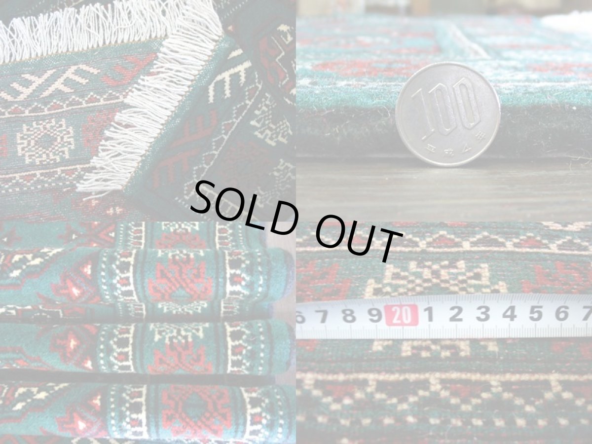 画像6: 新品 トルクメン ペルシャ 絨毯 アクセント サイズ 122 × 78 cm 187 トライバル ラグ 天然 ウール 敷物 マット カーペット 赤 緑 (6)