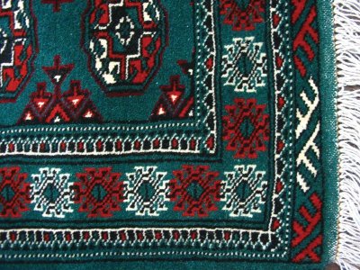 画像2: 新品 トルクメン ペルシャ 絨毯 アクセント サイズ 122 × 78 cm 187 トライバル ラグ 天然 ウール 敷物 マット カーペット 赤 緑