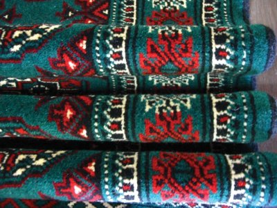 画像3: 新品 トルクメン ペルシャ 絨毯 アクセント サイズ 122 × 78 cm 187 トライバル ラグ 天然 ウール 敷物 マット カーペット 赤 緑