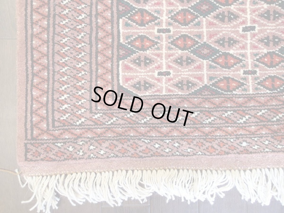 画像5: 新品 トルクメン ペルシャ 絨毯 アクセント サイズ 121 x 76 cm 201 トライバル ラグ 天然 ウール 敷物 マット カーペット エンジ 赤 茶 (5)