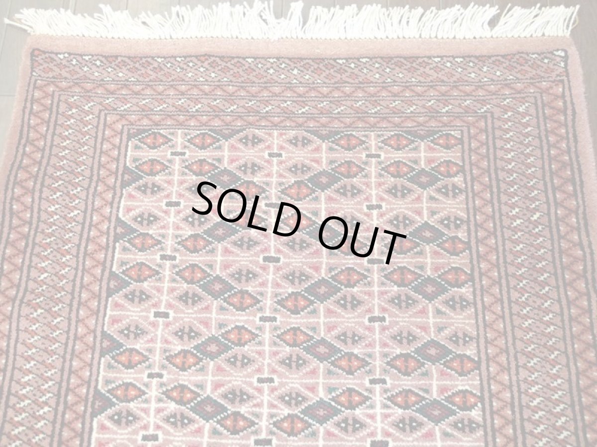 画像3: 新品 トルクメン ペルシャ 絨毯 アクセント サイズ 121 x 76 cm 201 トライバル ラグ 天然 ウール 敷物 マット カーペット エンジ 赤 茶 (3)