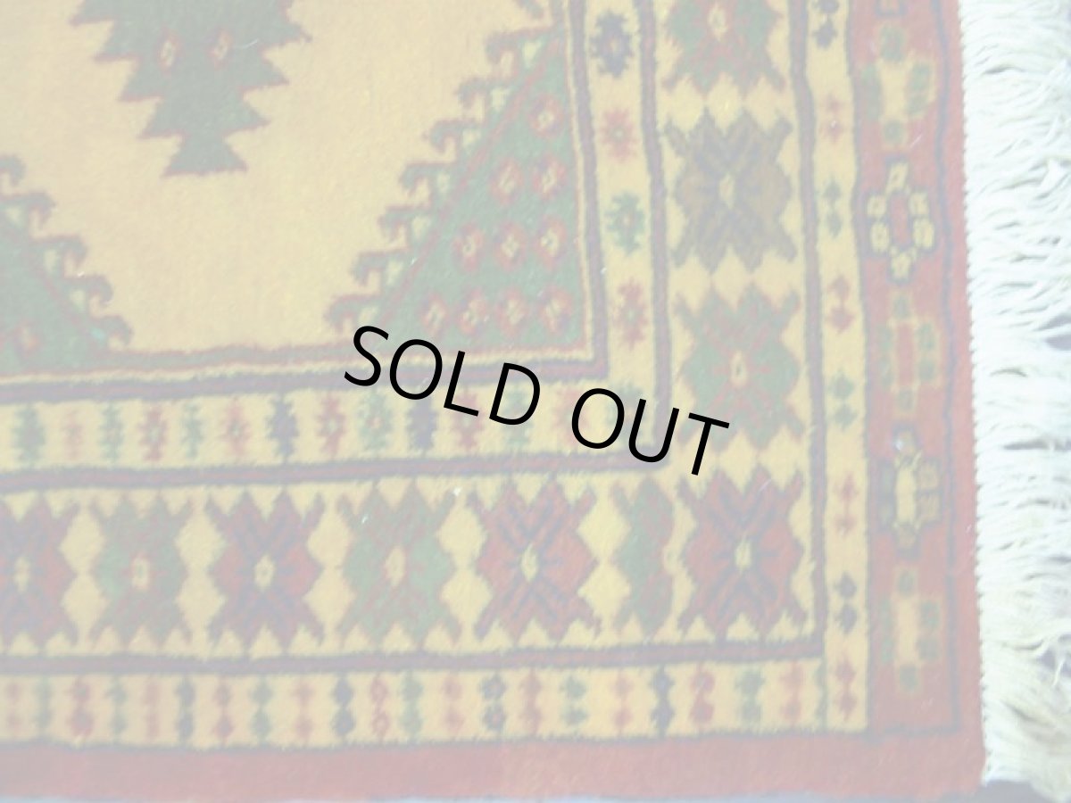 画像4: 新品 トルクメン ペルシャ 絨毯 アクセント サイズ 119 × 74 cm E38 トライバル ラグ 天然 ウール 敷物 マット カーペット 黄 緑 赤 n-e38-119074a001 (4)