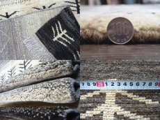 画像6: ペルシャ ギャッベ リビング サイズ 203 x 158 cm F180 ハンドメイド ギャベ 天然 ウール 手織り ラグ マット 絨毯 カーペット クリーム 茶 灰 (6)