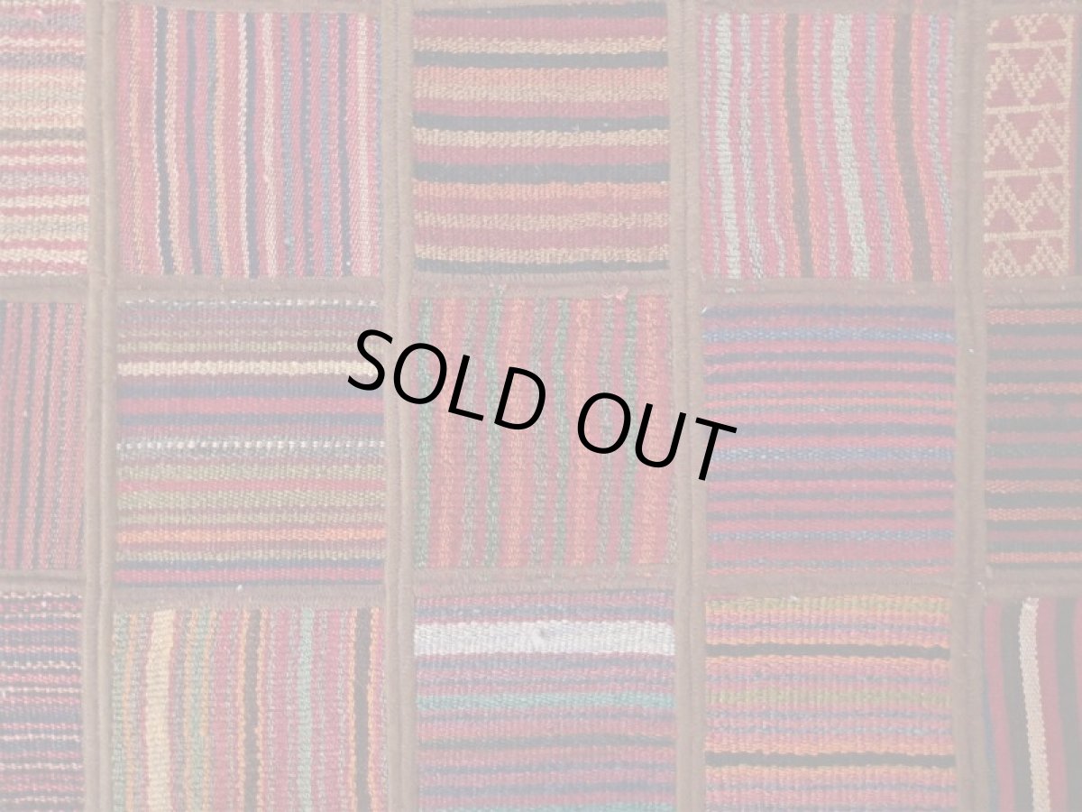 画像4: 新品 ペルシャ キリム パッチワーク ラグ アクセント サイズ 117 x 73 cm No.5501 平織り 天然 ウール 絨毯 敷物 マット カーペット 茶 赤 マルチ カラー n-5501-117073sa08 (4)