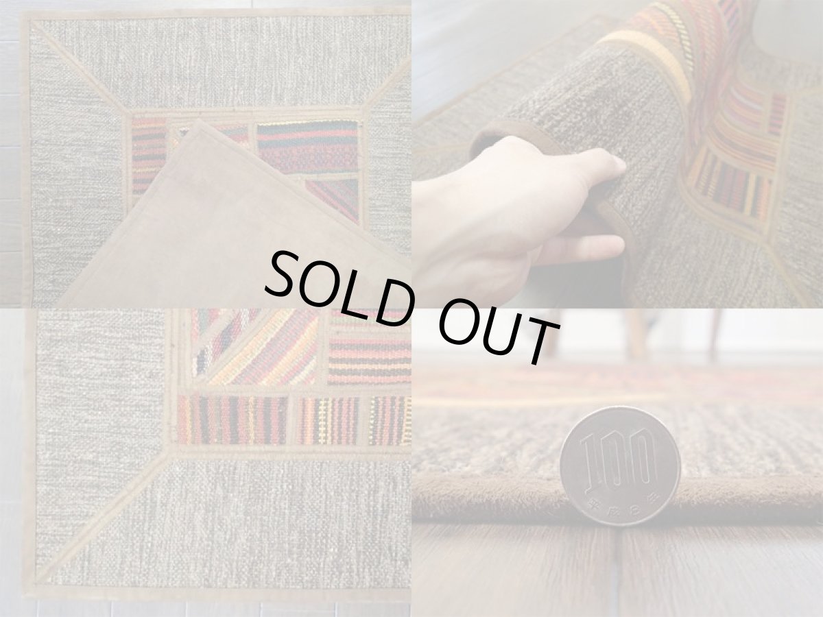 画像6: ペルシャ キリム ジャジーム パッチワーク ラグ 玄関 マット サイズ 94 x 64 cm 1762 平織り 天然 ウール 絨毯 敷物 カーペット 茶 マルチ カラー カラフル (6)