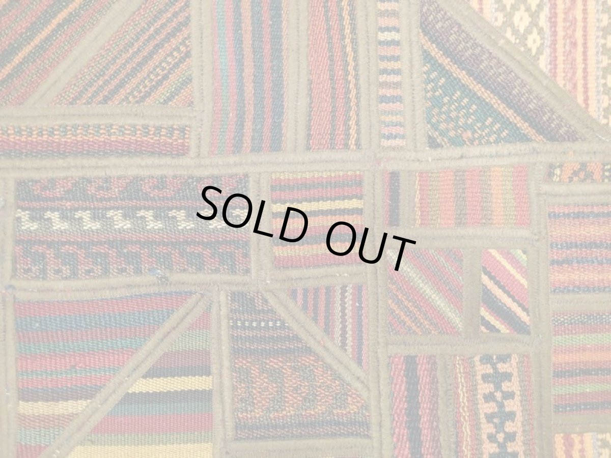 画像4: ペルシャ キリム ジャジーム パッチワーク ラグ アクセント サイズ 102 x 74 cm 5494 平織り 天然 ウール 絨毯 敷物 カーペット 玄関 マット ナチュラル クリーム マルチ カラー カラフル (4)