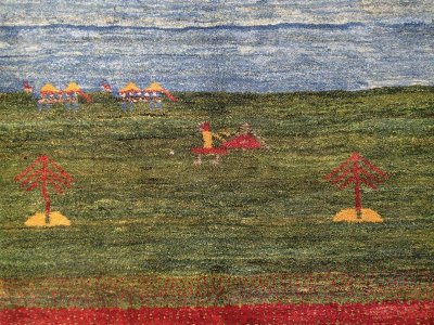 画像2: 新品 ペルシャ ギャッベ リビング サイズ  203 x 162 cm F169 ハンドメイド ギャベ 天然 ウール 手織り ラグ マット 絨毯 カーペット 赤 緑 青 黄 クリーム マルチカラー カラフル
