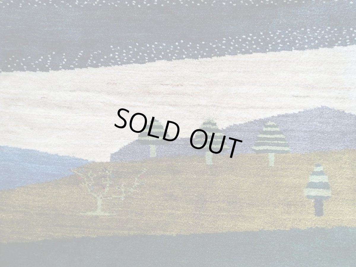 画像4: ペルシャ ギャッベ リビング サイズ  200 x 153 cm F166 ハンドメイド ギャベ 天然 ウール 手織り ラグ マット 絨毯 カーペット クリーム 緑 青 藍 (4)