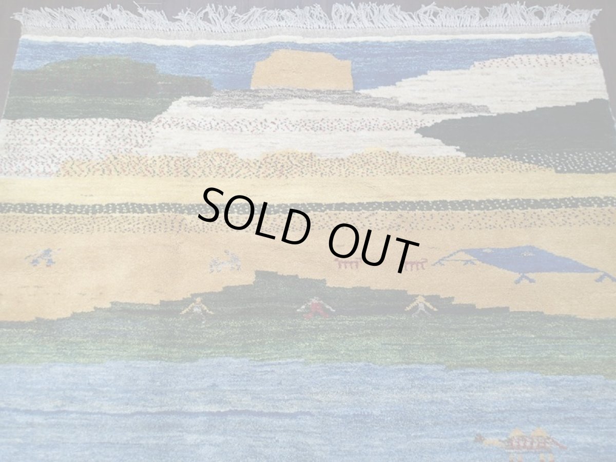 画像3: 新品 ペルシャ ギャッベ リビング サイズ  203 x 162 cm F169 ハンドメイド ギャベ 天然 ウール 手織り ラグ マット 絨毯 カーペット 赤 緑 青 黄 クリーム マルチカラー カラフル (3)