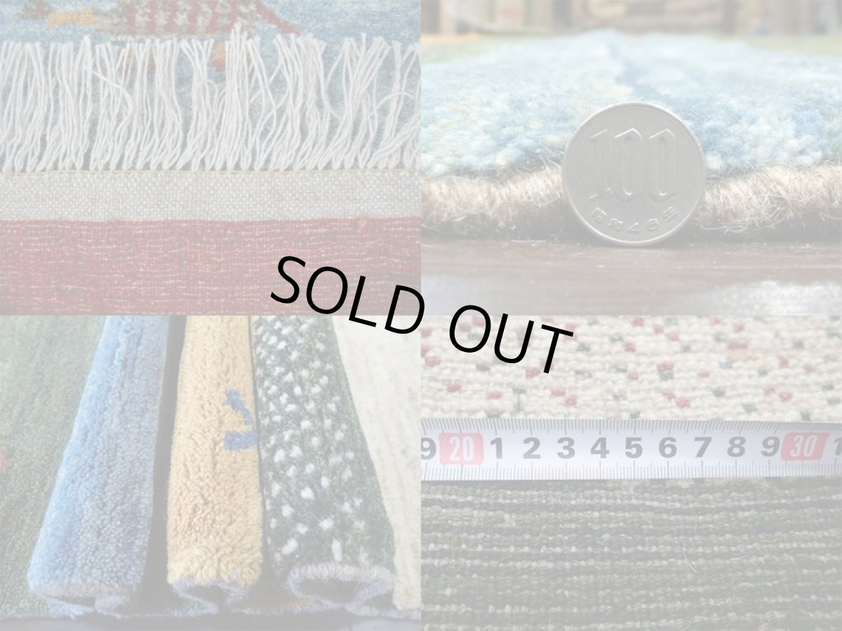 画像6: 新品 ペルシャ ギャッベ リビング サイズ  203 x 162 cm F169 ハンドメイド ギャベ 天然 ウール 手織り ラグ マット 絨毯 カーペット 赤 緑 青 黄 クリーム マルチカラー カラフル (6)