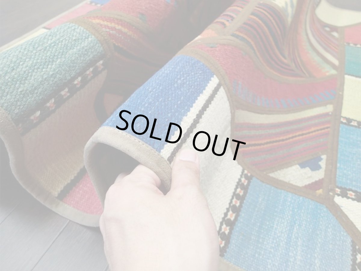 画像7: 新品 ペルシャ キリム ジャジーム パッチワーク ウール ラグ 絨毯  センターラグ サイズ 145 x 87 cm No.5325  平織り 天然 ウール 絨毯 敷物 マット カーペット マルチ カラー カラフル n-5325-145087sa08 (7)