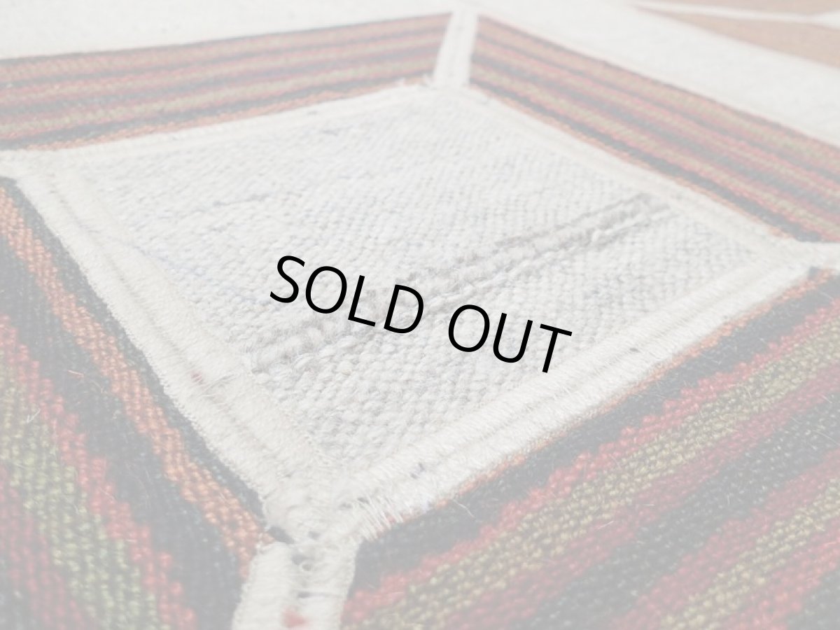 画像7: ペルシャ キリム ジャジム ギャッベ パッチワーク リビング ラグ サイズ 199 x 199 cm 5429 天然 ウール 敷物 マット カーペット ナチュラル クリーム 茶 (7)