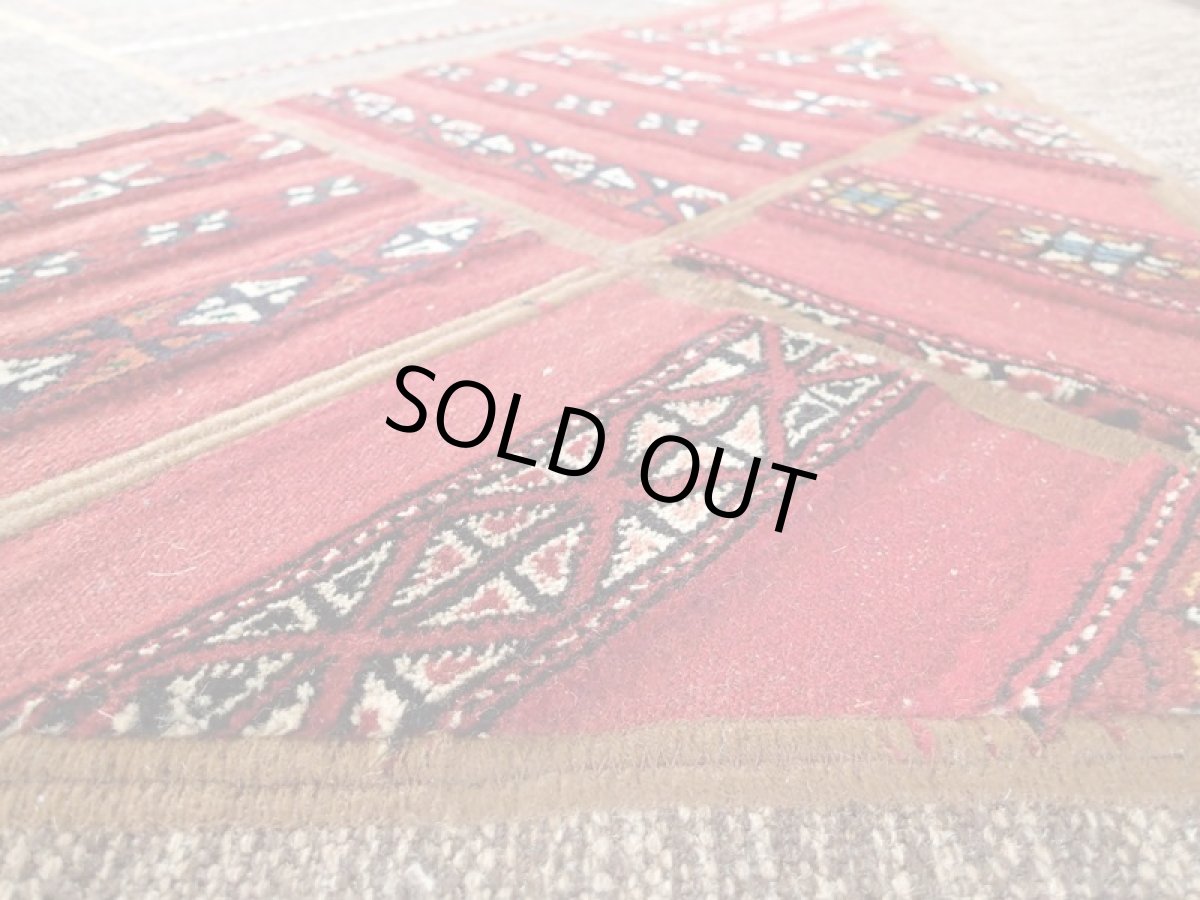 画像7: ペルシャ 絨毯 ギャッベ キリム ジャジーム パッチワーク リビング ルーム ラグ サイズ 252 × 166 cm 5458 天然 ウール 敷物 マット カーペット 赤  茶 (7)