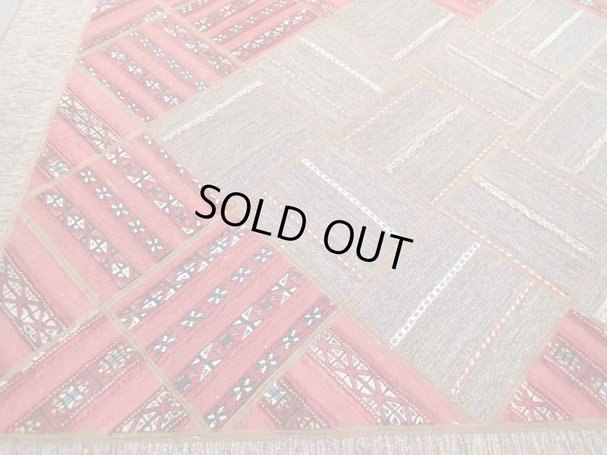 画像5: ペルシャ 絨毯 ギャッベ キリム ジャジーム パッチワーク リビング ルーム ラグ サイズ 252 × 166 cm 5458 天然 ウール 敷物 マット カーペット 赤  茶 (5)