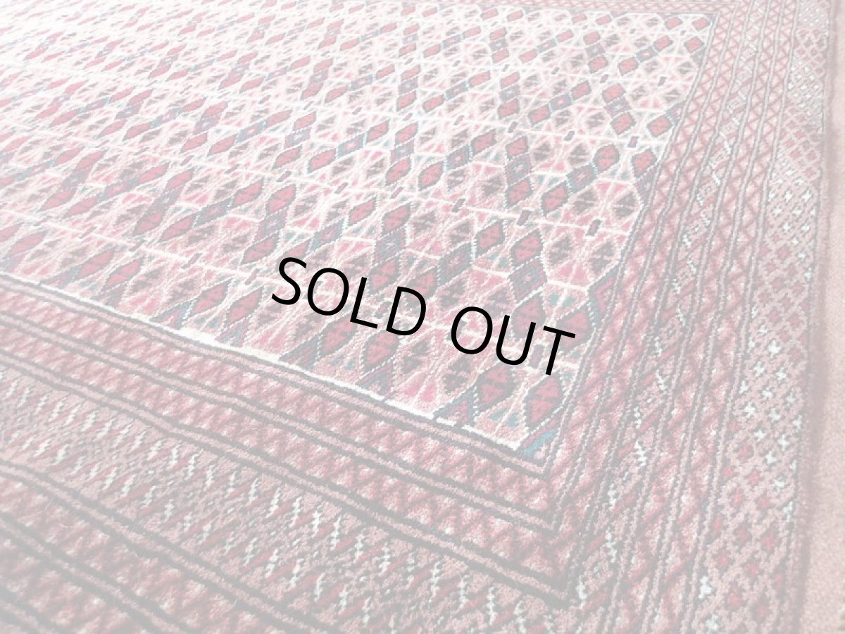 画像6: トルクメン ペルシャ 絨毯 センター ラグ サイズ 205 x 127 cm 182 トライバル ラグ 天然 ウール 敷物 マット カーペット エンジ 赤 茶 (6)