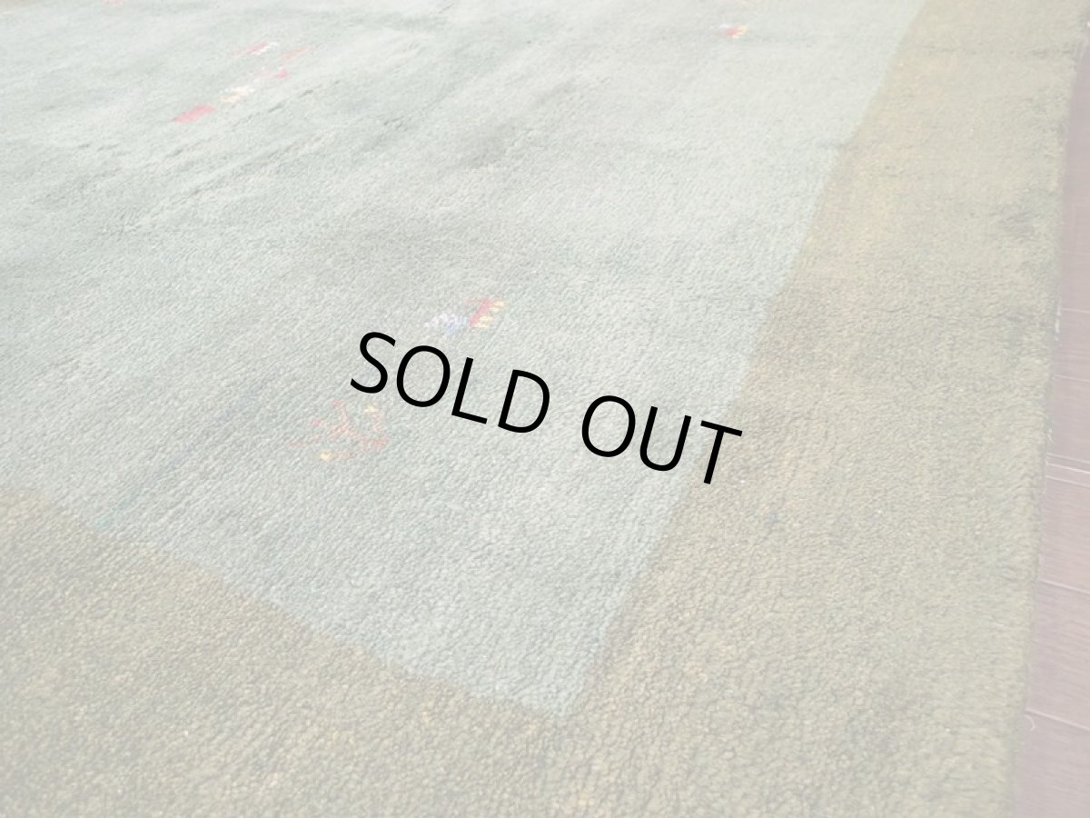 画像6: 新品 ペルシャ ギャッベ リビング サイズ ラグ 180 x 148 cm 20 ハンドメイド ギャベ 天然 ウール 手織り 絨毯 カーペット ナチュラル 緑 グリーン シンプル 動物 柄 (6)