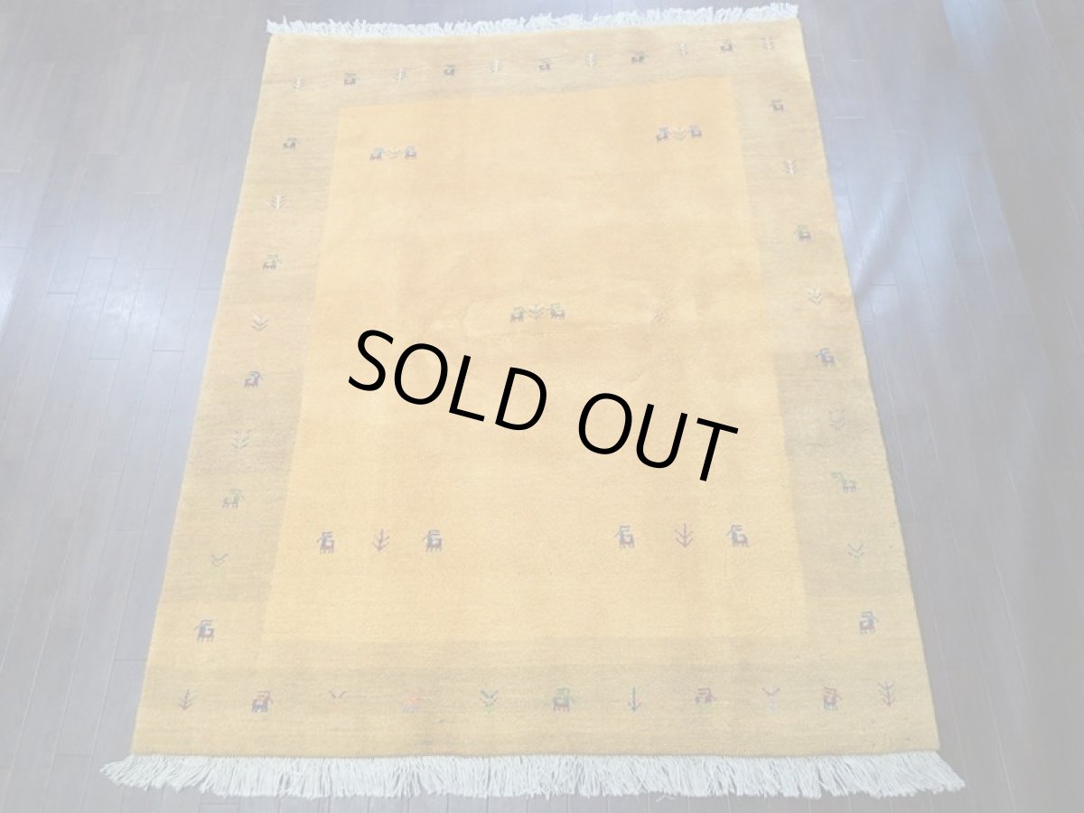 画像4: ペルシャ ギャッベ リビング 2m サイズ ラグ 200 158 15 ハンドメイド ギャベ 天然 ウール 手織り 絨毯 カーペット (4)